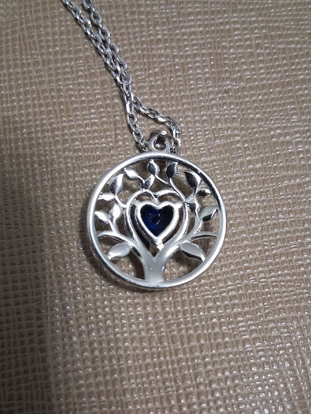 Silver-tone Blue Heart Pendant Necklace - Women Jewelry - Picture 7 of 8
